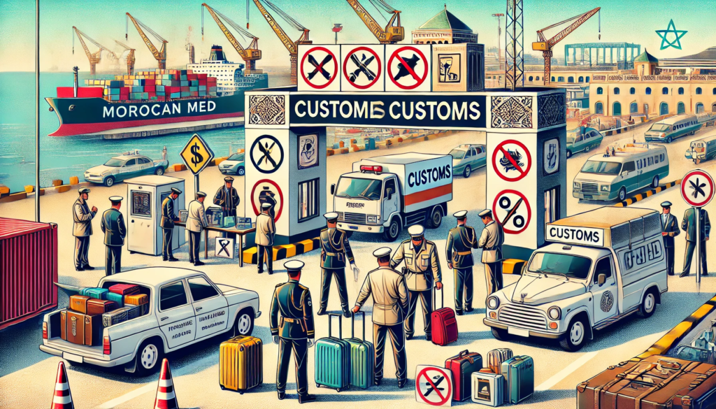 illustration de douane marocain à port de tanger med